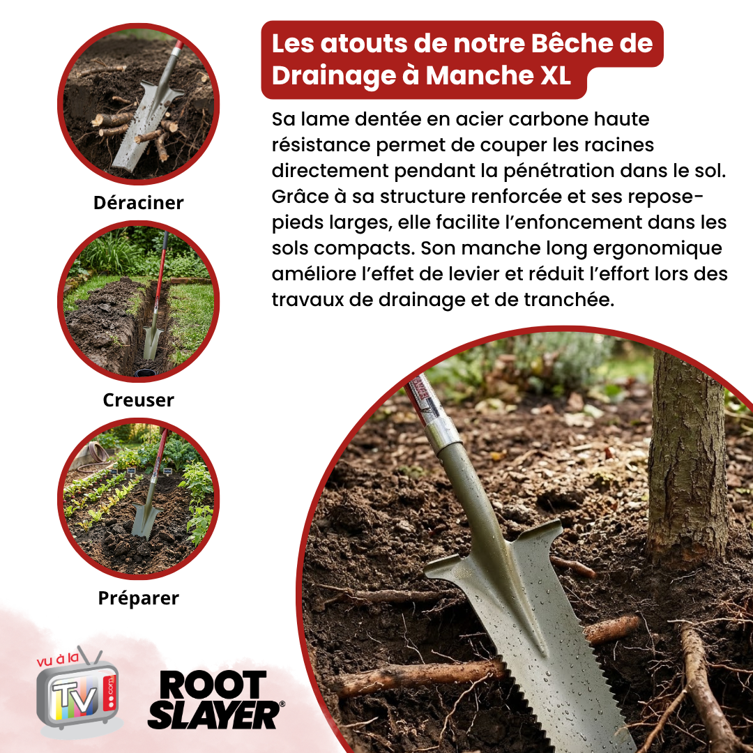 Rootslayer XL Handled Drainage Spade