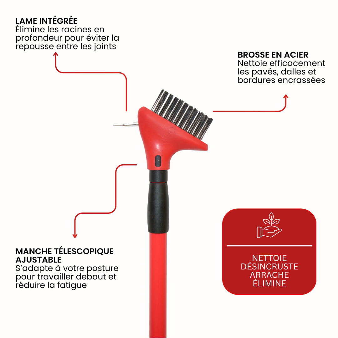 Outdoor paving joint brush