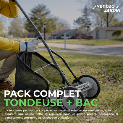 5-blade manual reel mower and grass collector kit