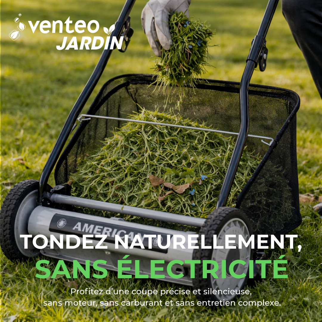 5-blade manual reel mower and grass collector kit