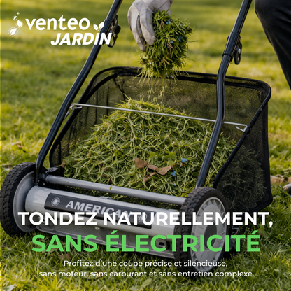 5-blade manual reel mower and grass collector kit